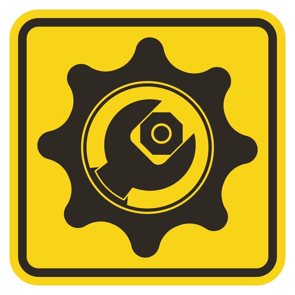 Symbol Service Tool Sign On Yellow Background vector