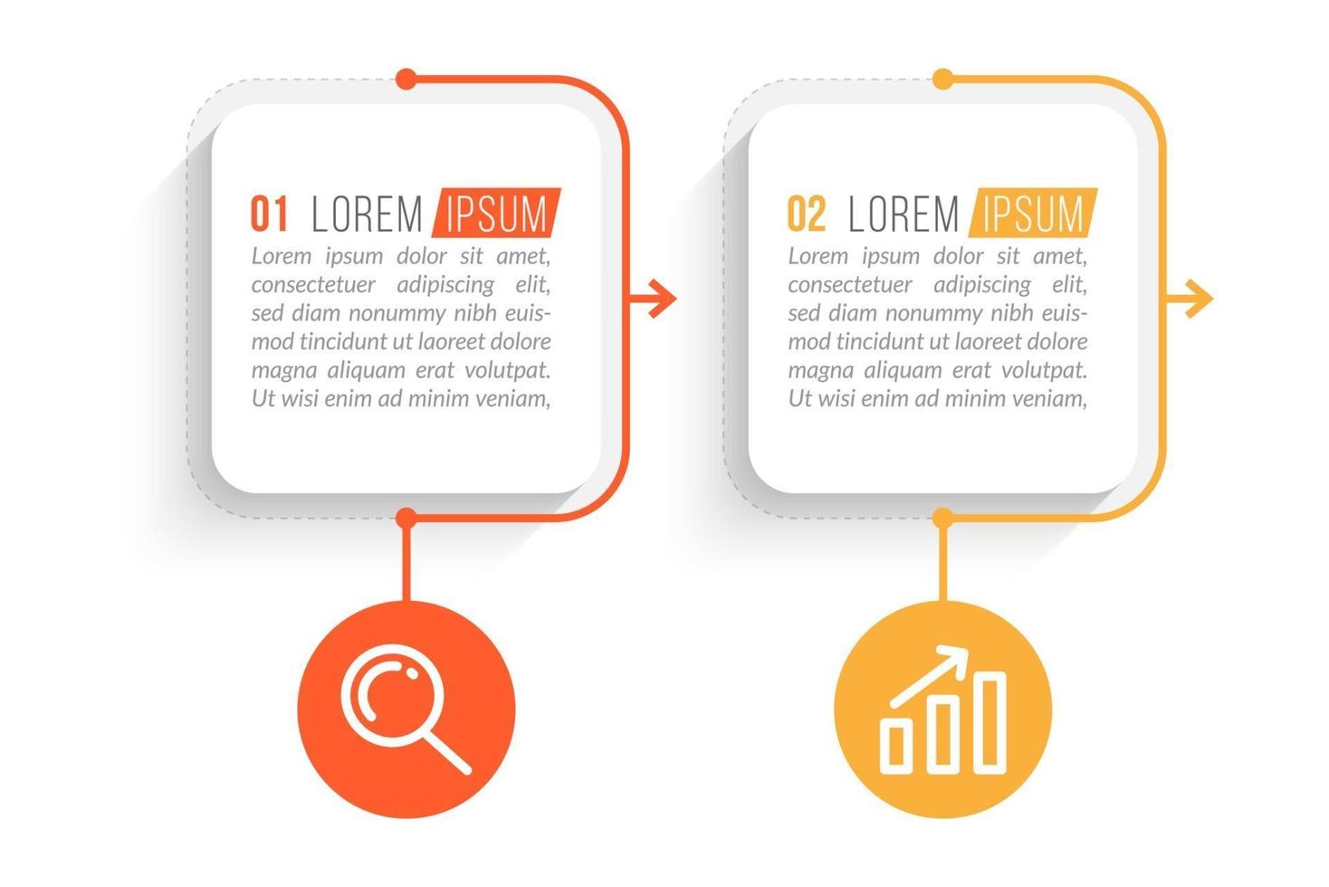 Business Concept With 2 Options or Steps vector