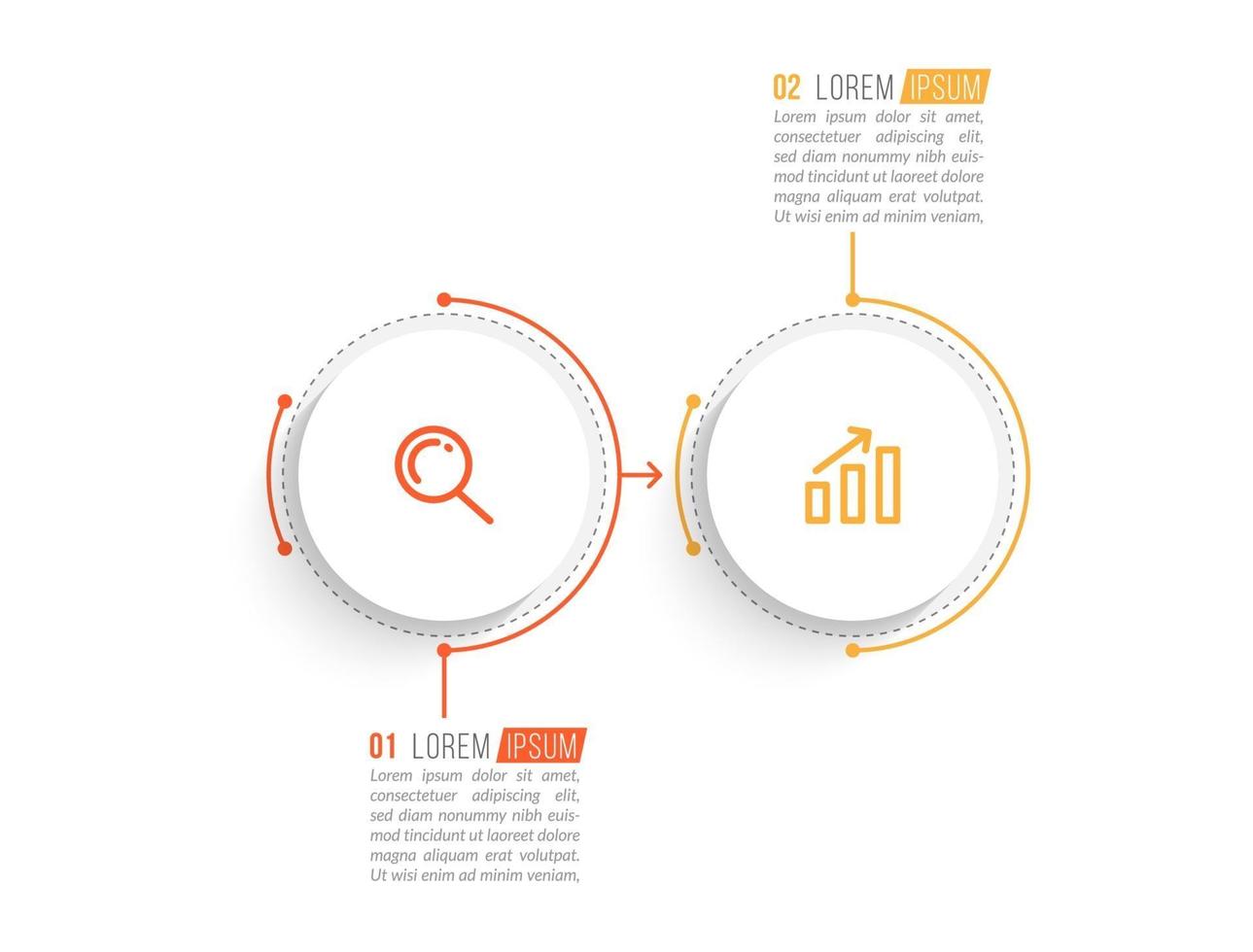 concepto de negocio con 2 opciones o pasos vector