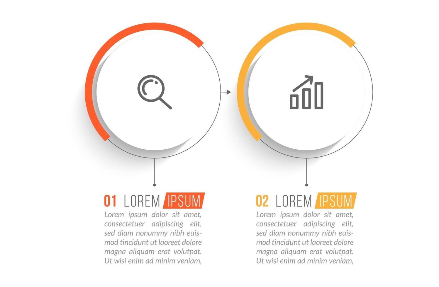 Business Concept With 2 Options or Steps vector