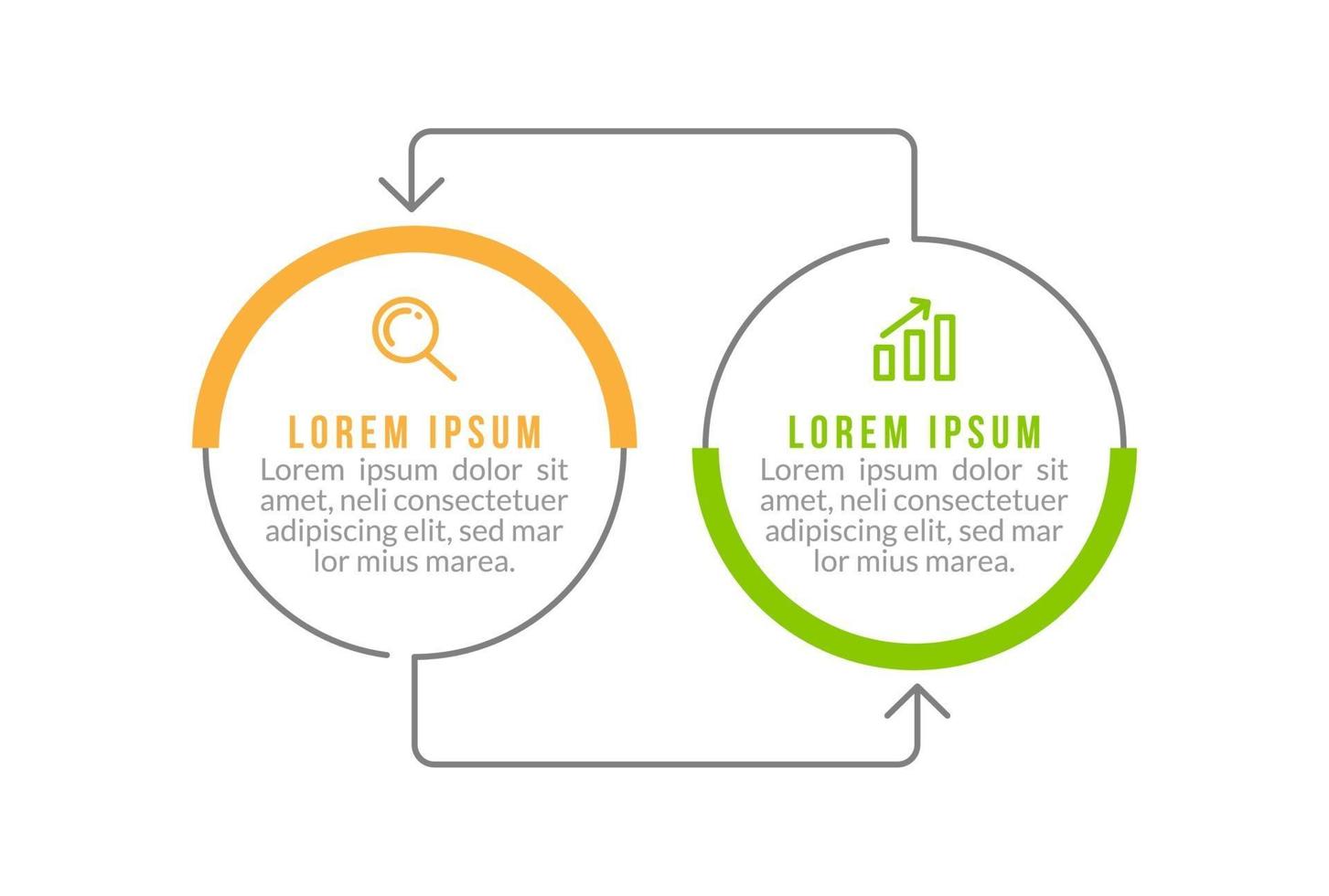 Business Concept With 2 Options or Steps vector