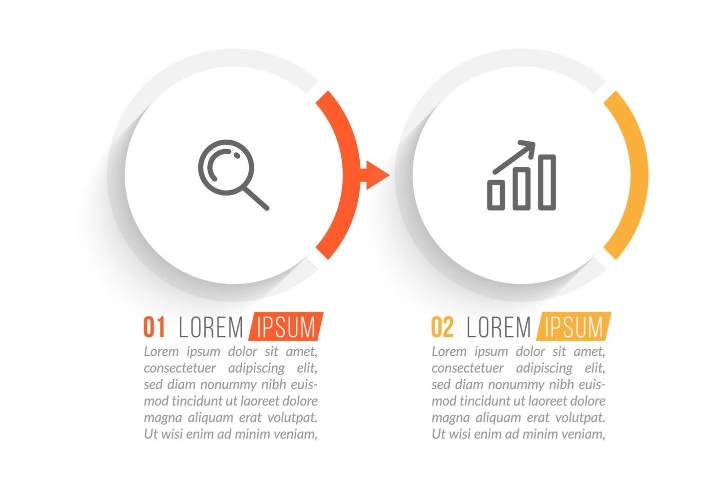 Business concept with 2 options or steps vector