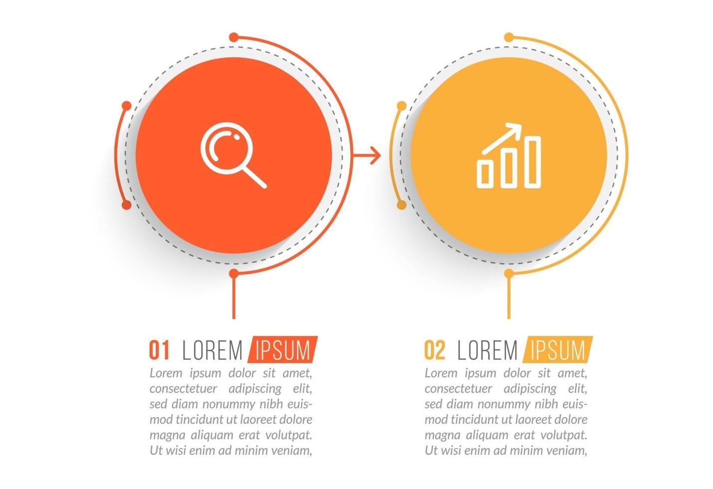 Business Concept With 2 Options or Steps vector