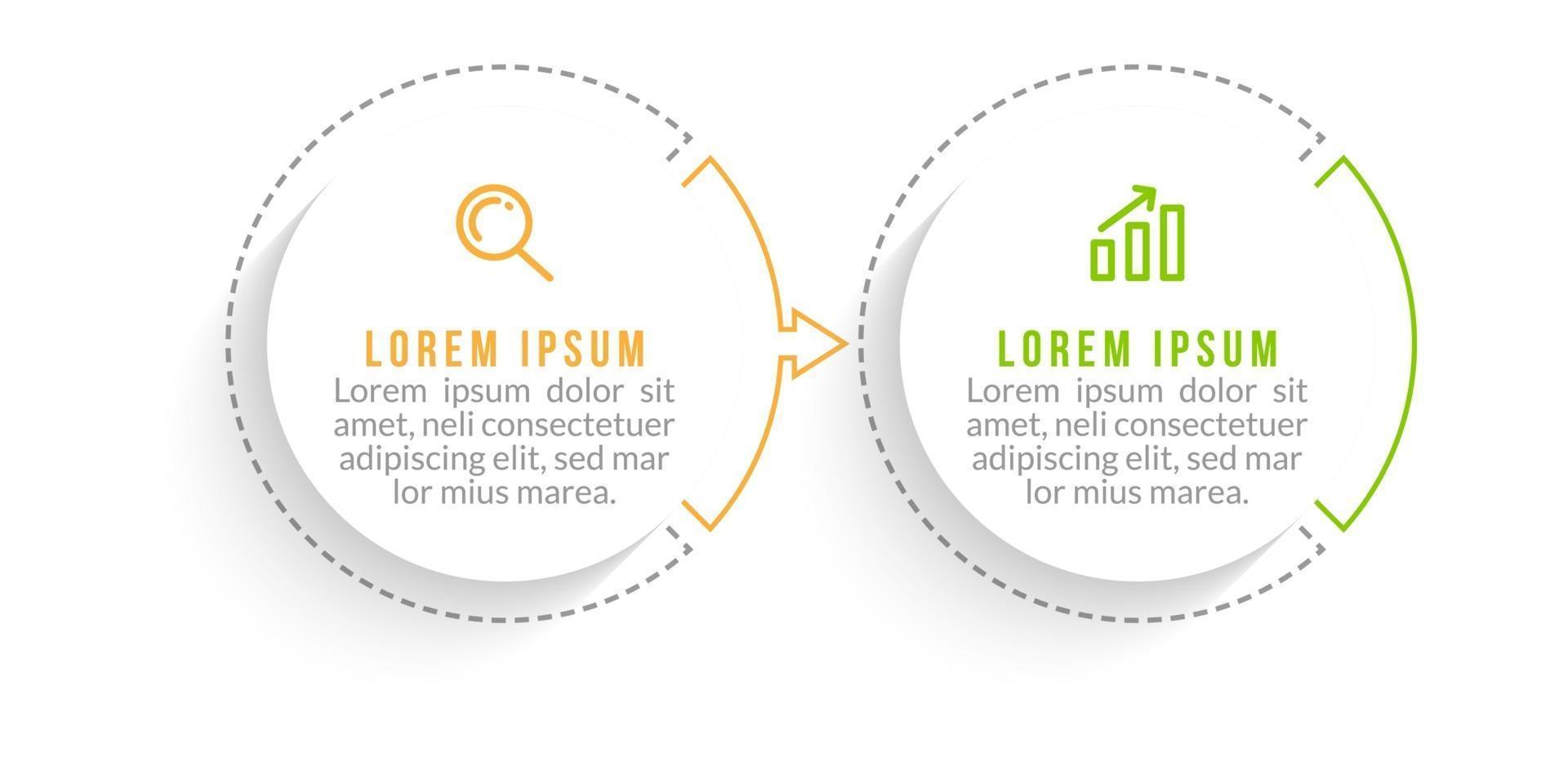 Business concept with 2 options or steps vector