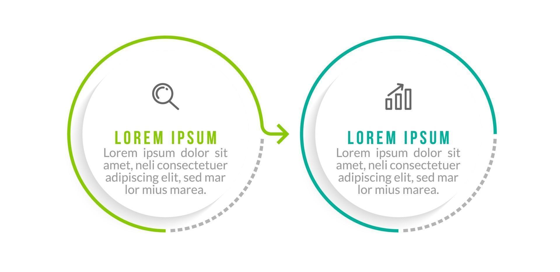 Business concept with 2 options or steps vector