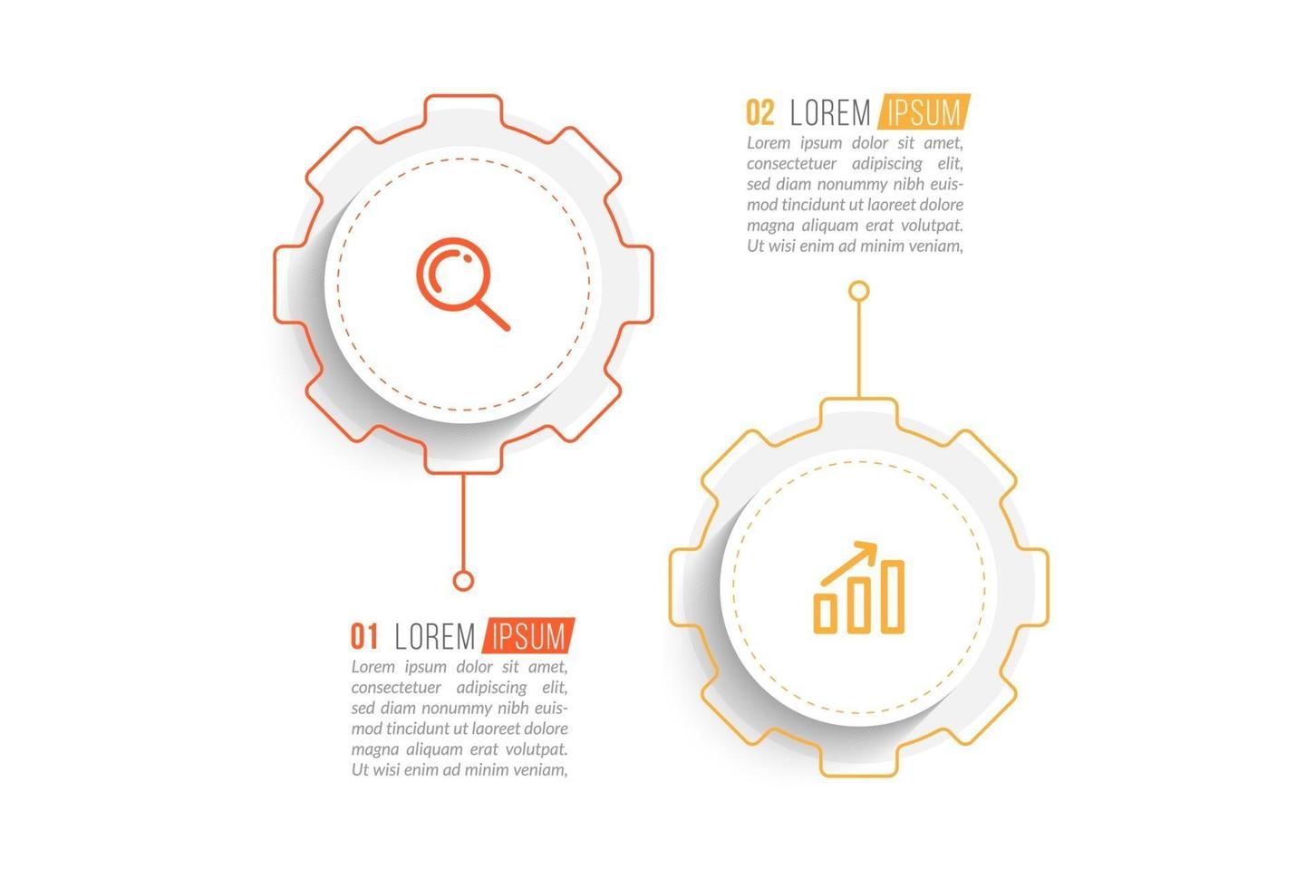 Business concept with 2 options or steps vector