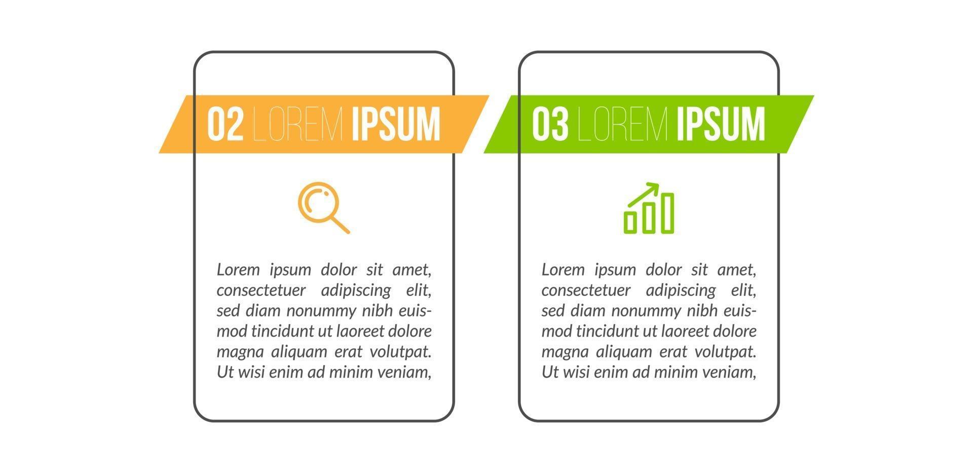 Business concept with 2 options or steps vector