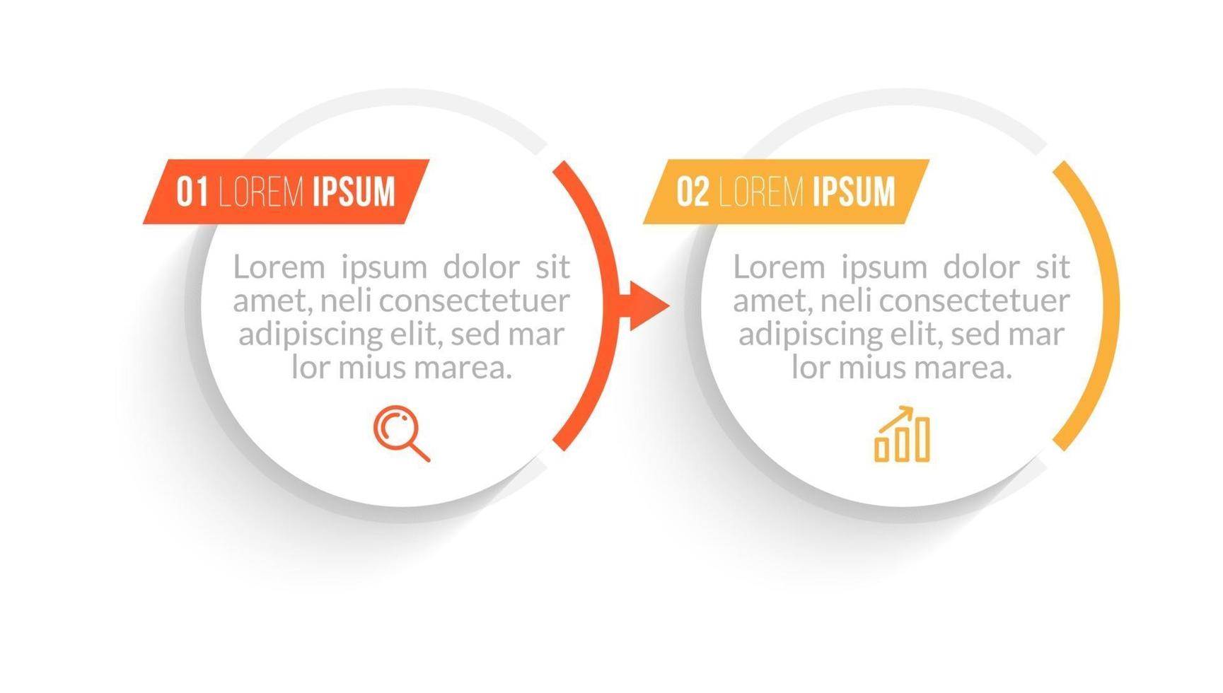 Business concept with 2 options or steps vector