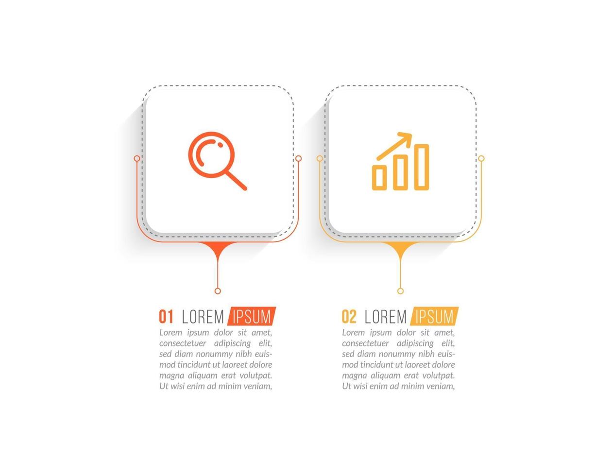Business concept with 2 options or steps vector