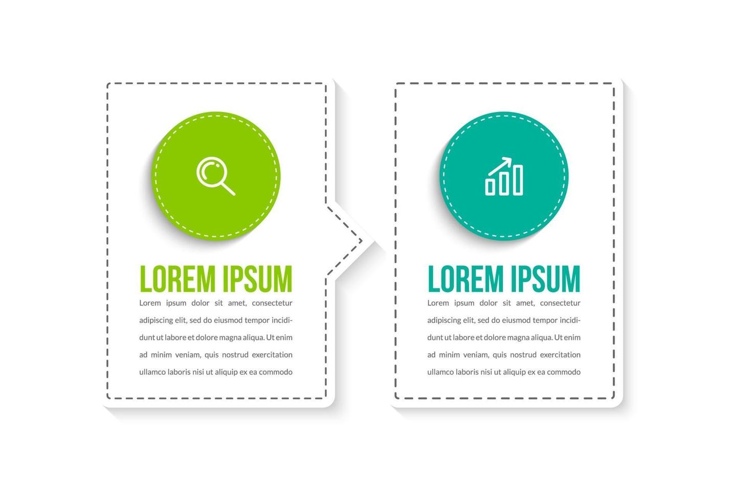 Business concept with 2 options or steps vector