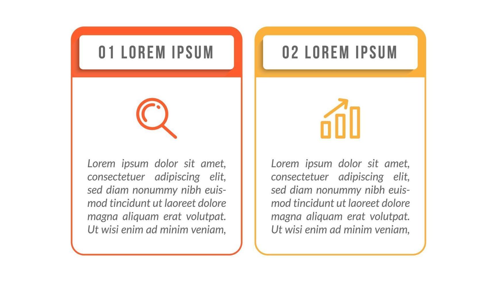 Business concept with 2 options or steps vector