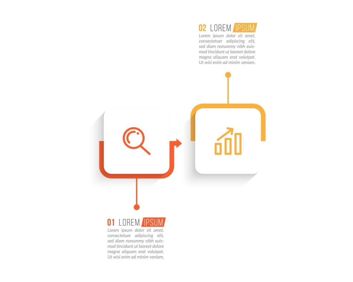 Business concept with 2 options or steps vector