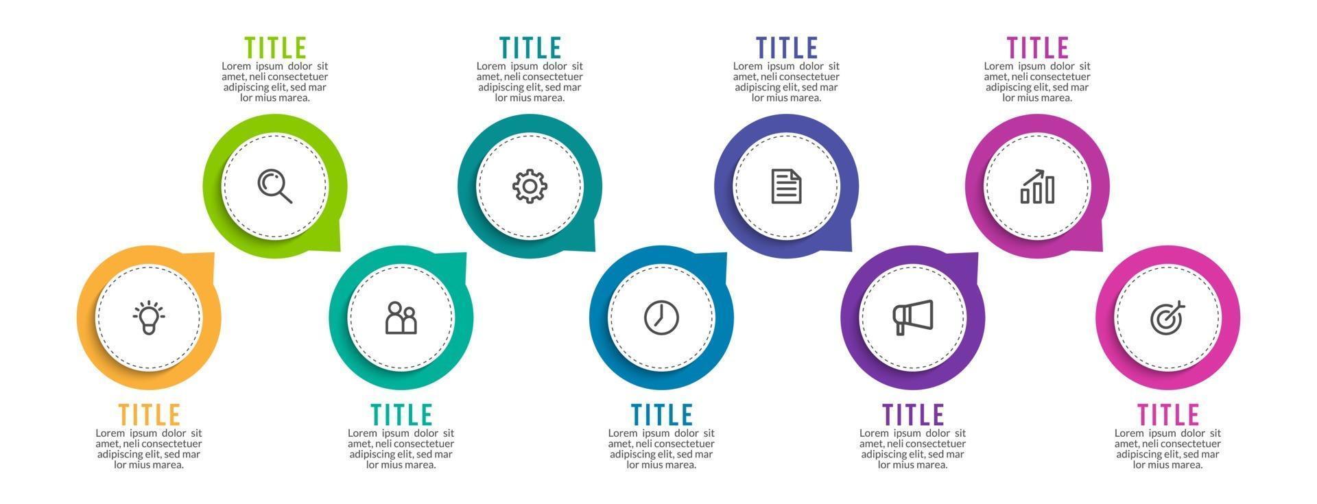 Vector Infographic Design with Icons and 9 Options or Steps