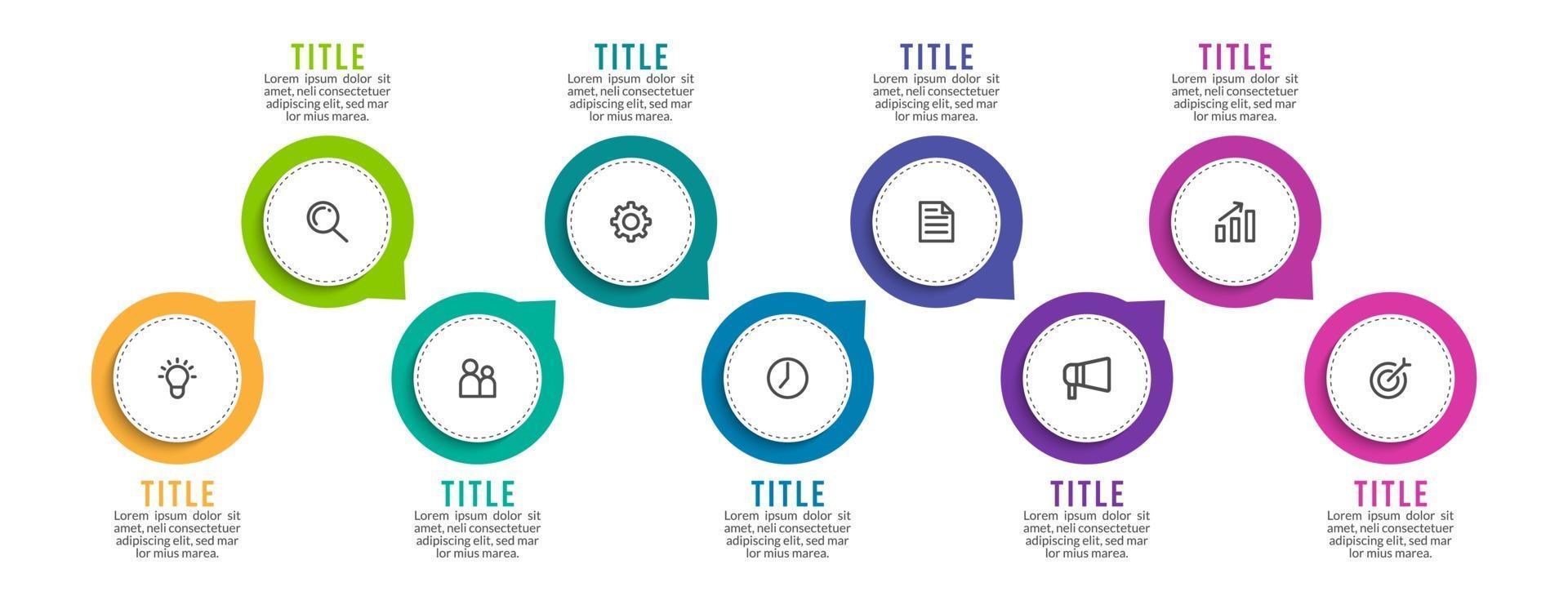 Diseño infográfico vectorial con iconos y 9 opciones o pasos. vector