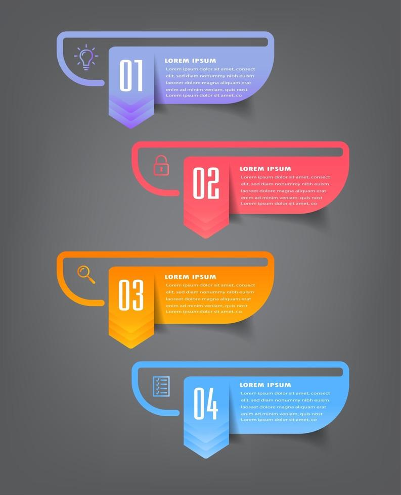 modern text box template, infographics banner vector