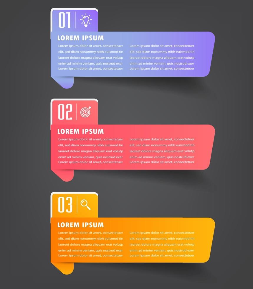 modern text box template, infographics banner vector