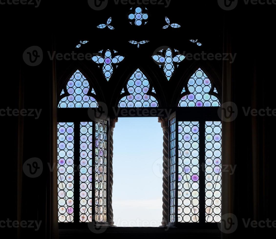 Medieval window silhouette photo