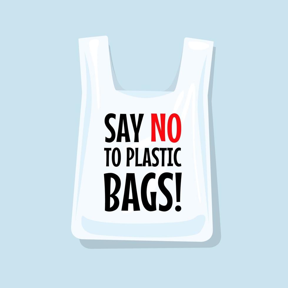 Say no to plastic bags. vector