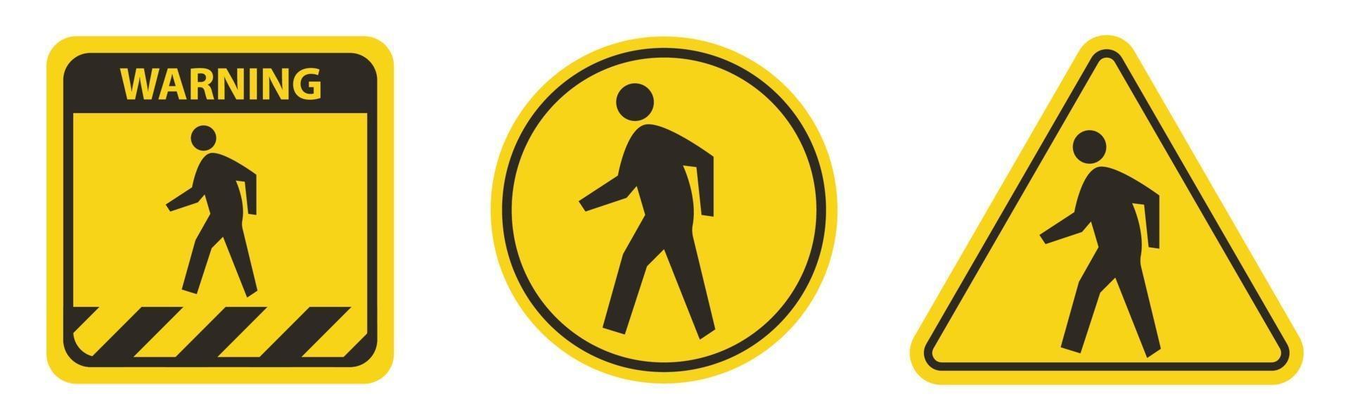 Signo de símbolo de paso de peatones aislado sobre fondo blanco. vector