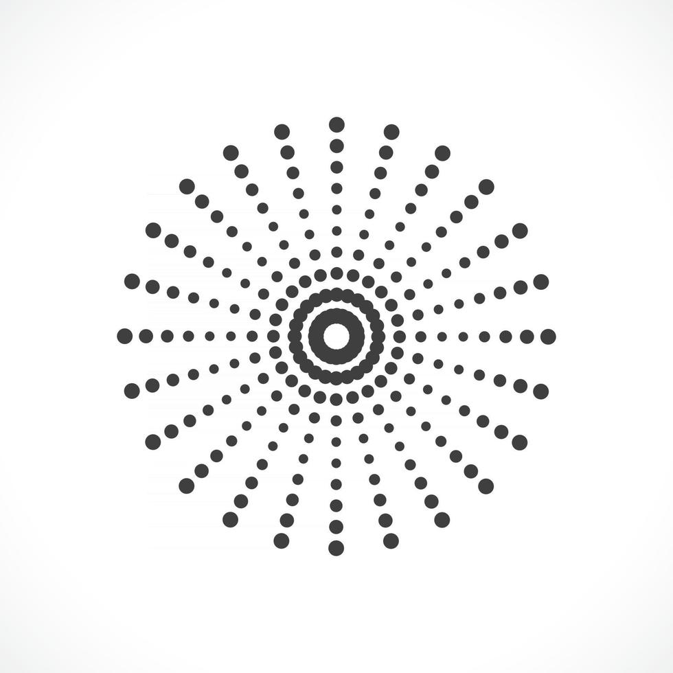 Abstract circle frame halftone dots logo emblem design. Round icon dot vector
