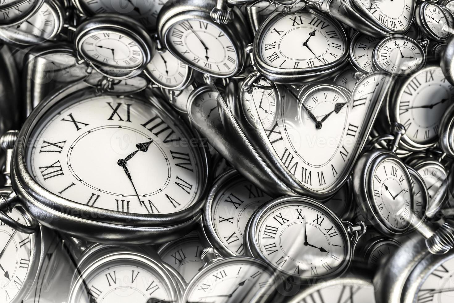 Droste effect background with infinite clock spiral. photo