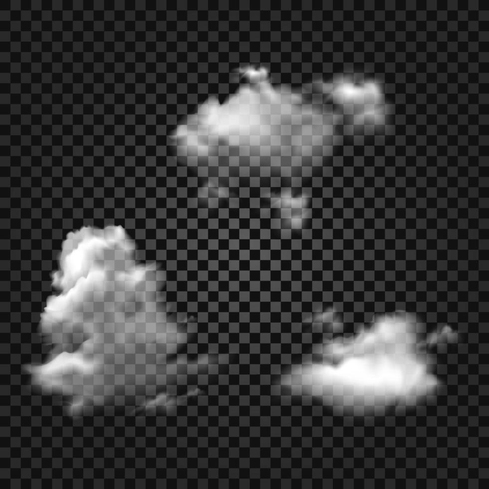 Nature sky weather symbols rain or snow cloud vector collection