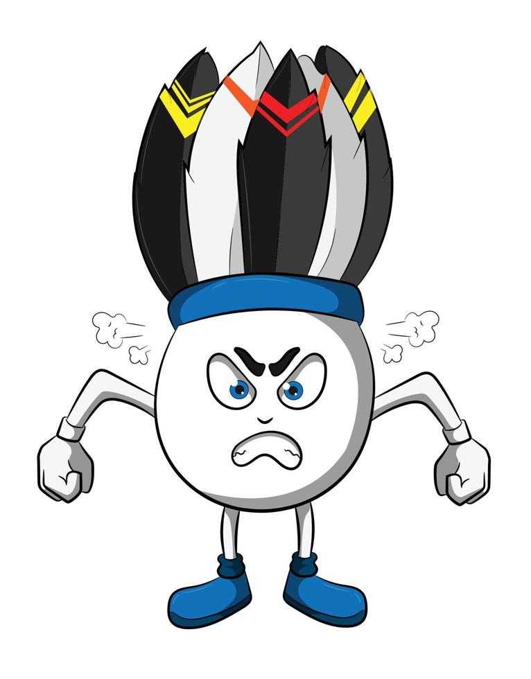 Shuttlecock Badminton Ball Game Sports Cartoon Character Design vector