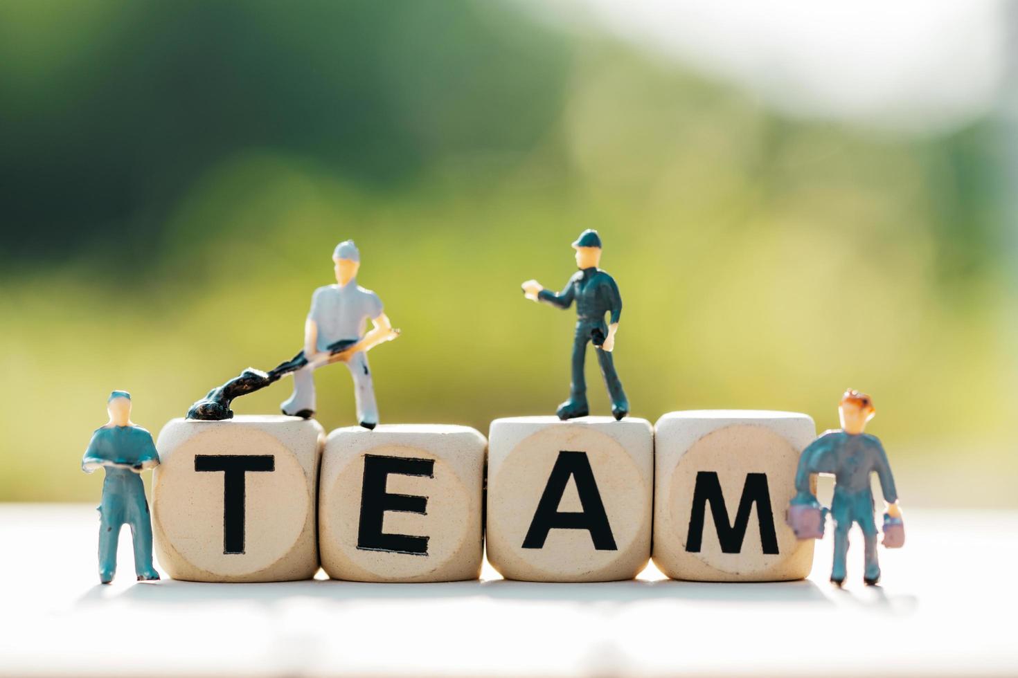 Miniature of wood block with word team photo