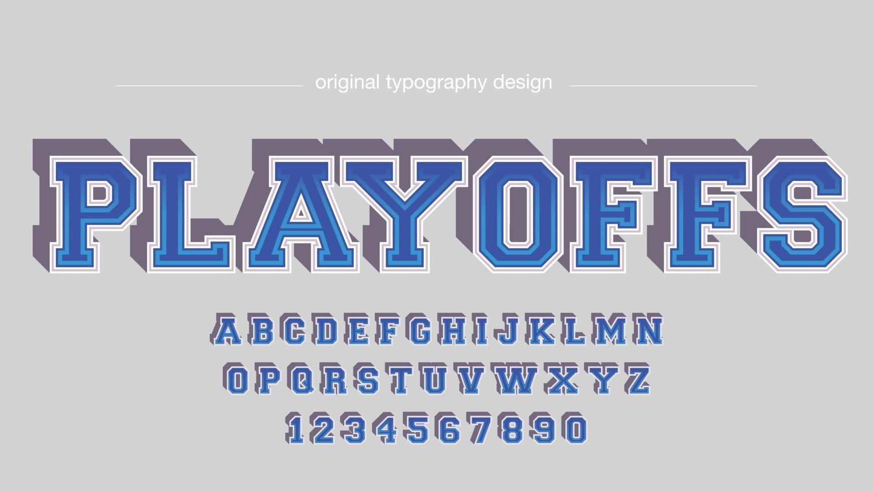 Blue Varsity College 3D Typography vector