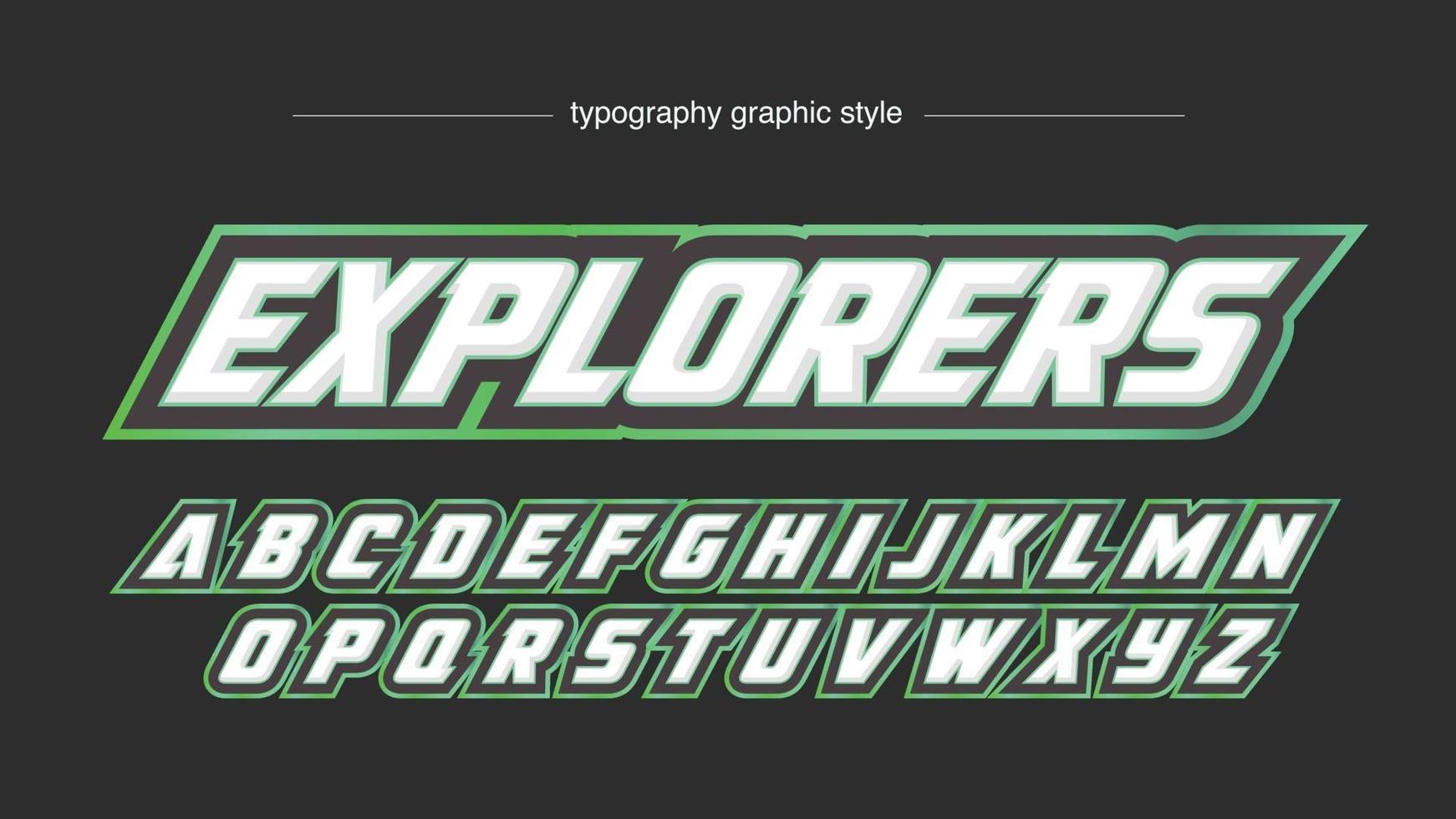 Modern green outline sports gaming typography vector