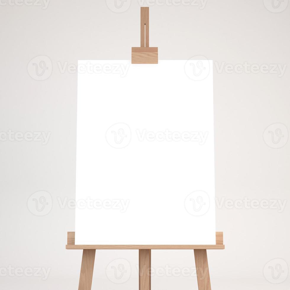 3d rendering of a wooden easel photo