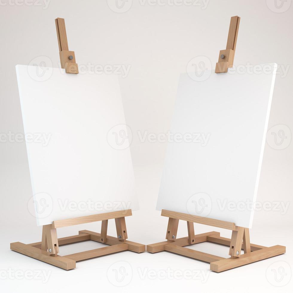 3d rendering of a wooden easel photo