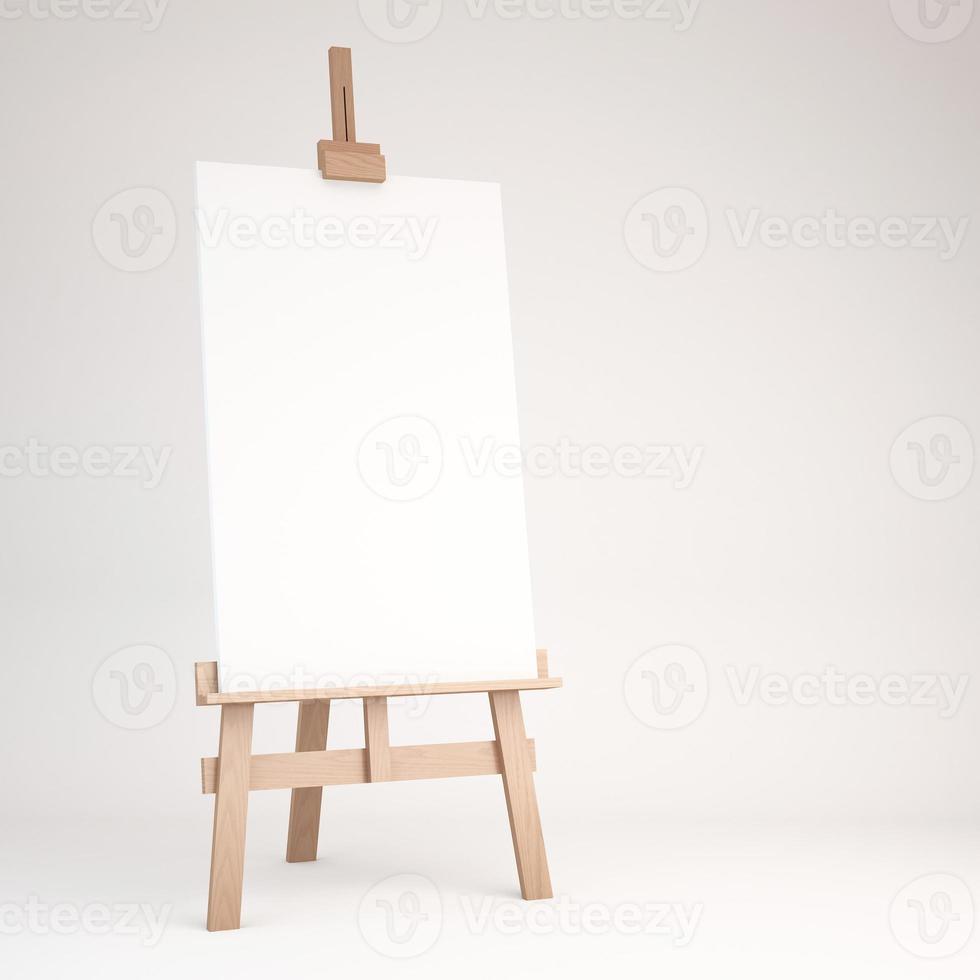 3d rendering of a wooden easel photo