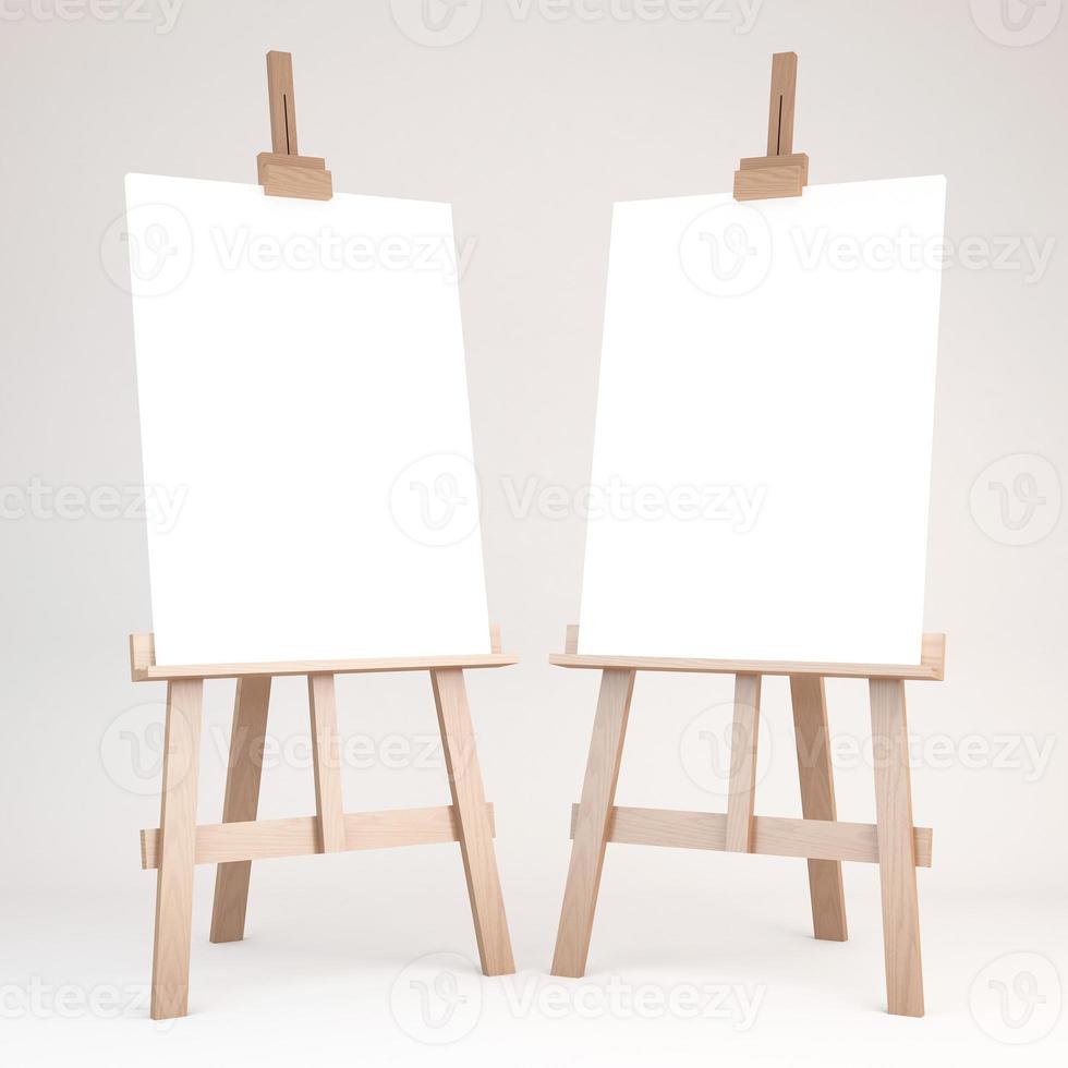 3d rendering of a wooden easel photo