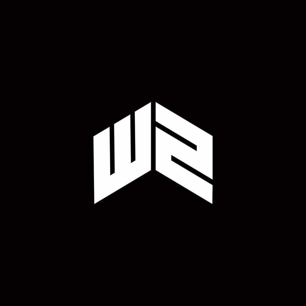 plantilla de diseño moderno del monograma del logotipo de wz vector