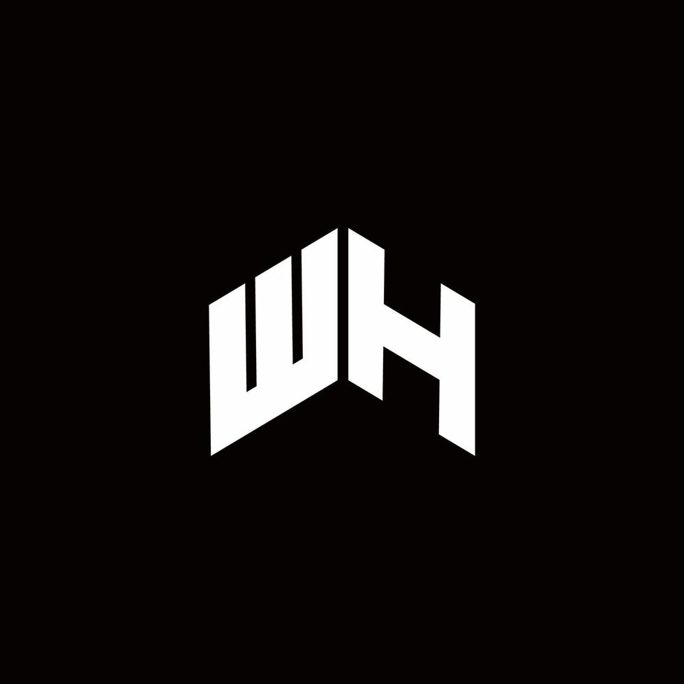 Wh logo monograma plantilla de diseño moderno vector