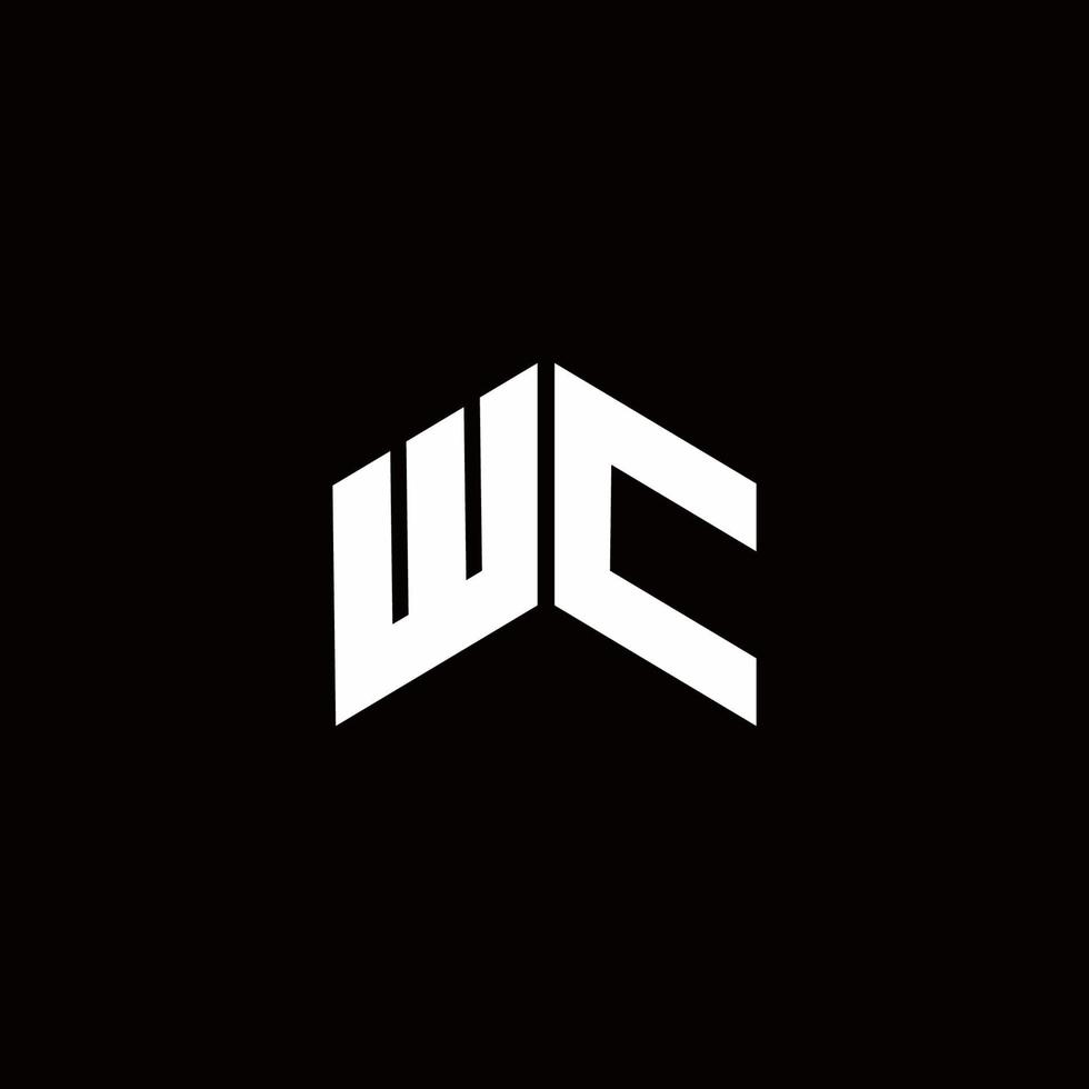 wc logo monograma plantilla de diseño moderno vector