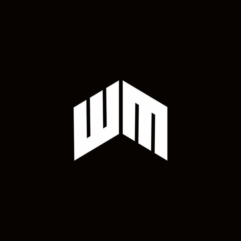 plantilla de diseño moderno del monograma del logotipo de wm vector