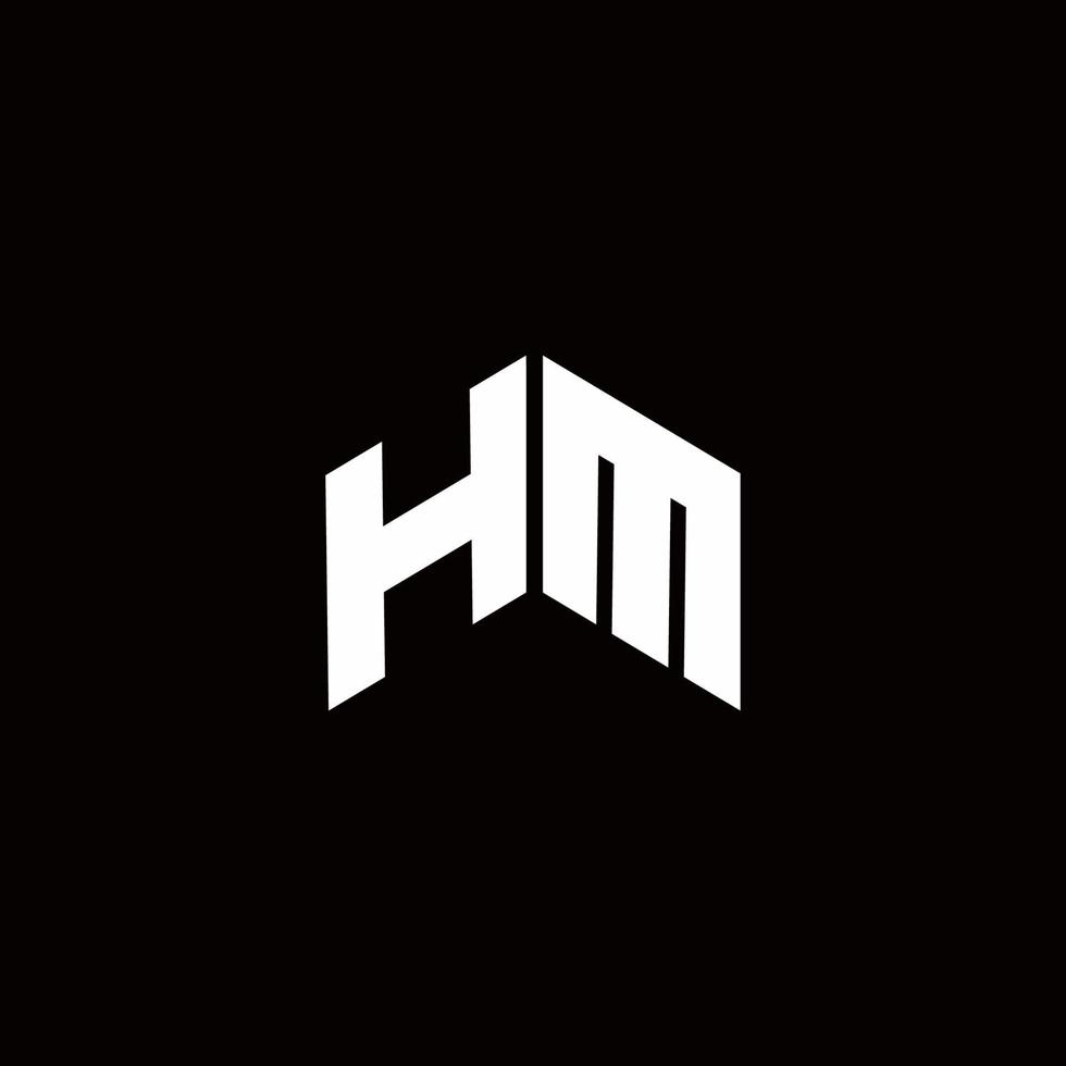 plantilla de diseño moderno del monograma del logotipo de hm vector