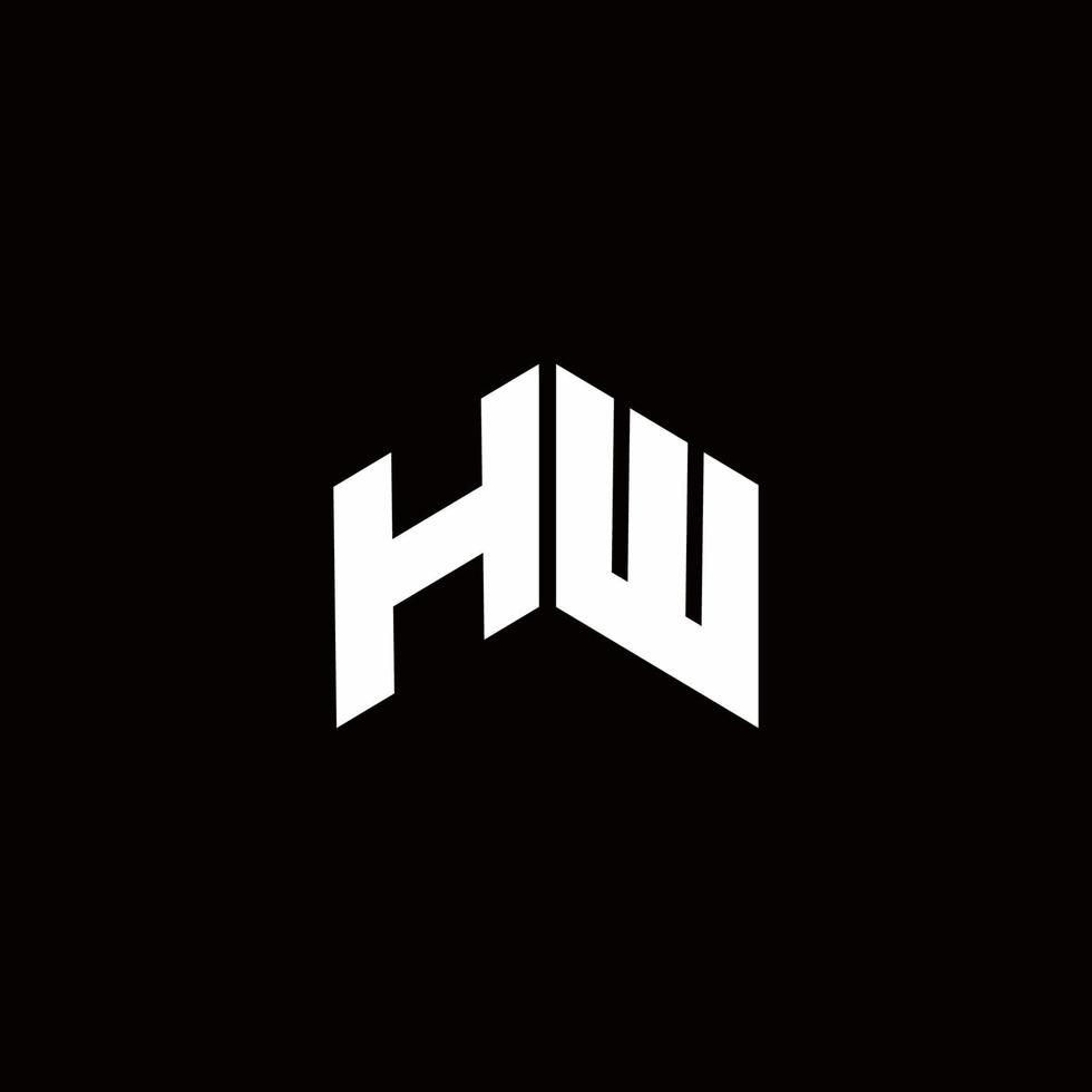 plantilla de diseño moderno del monograma del logotipo de hw vector