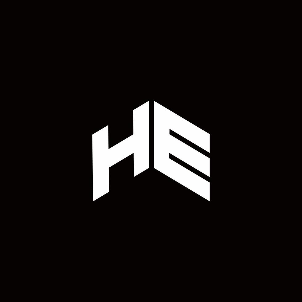 HE Logo monogram modern design template vector
