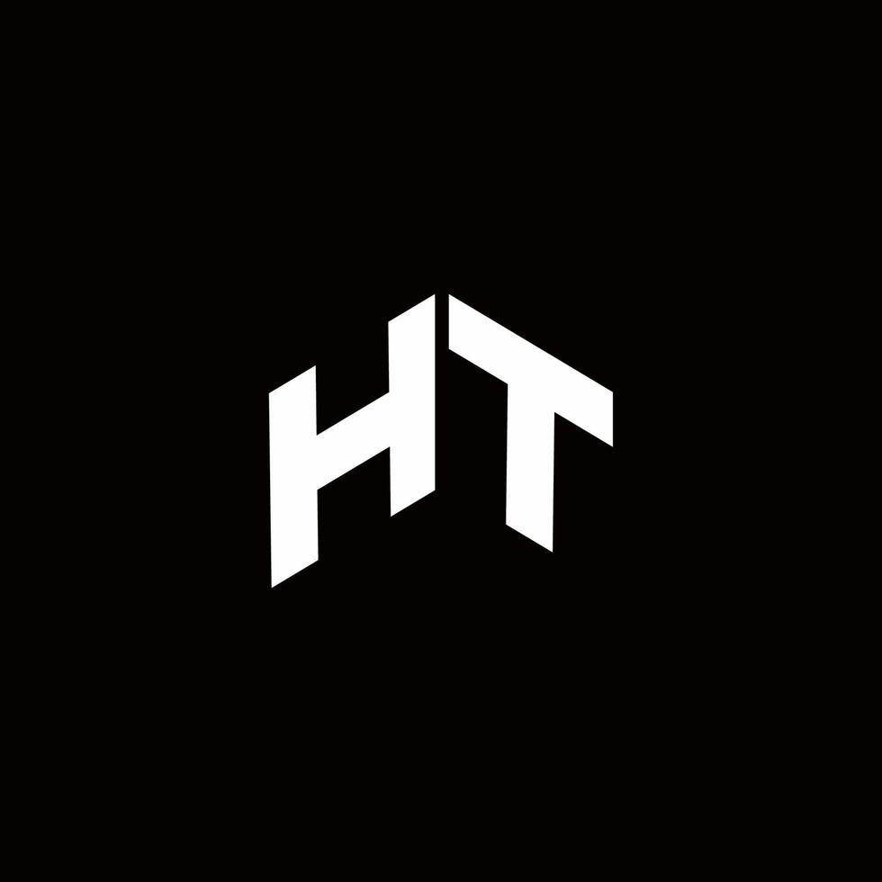 plantilla de diseño moderno del monograma del logotipo de ht vector