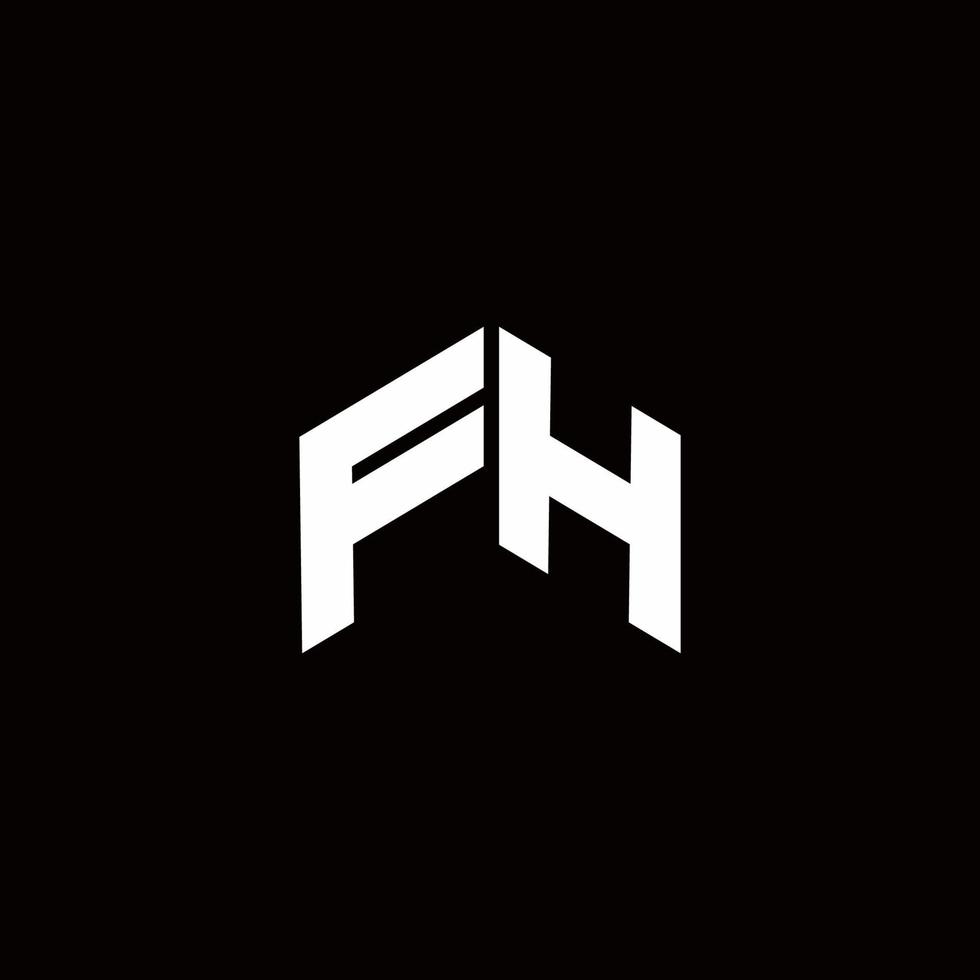 plantilla de diseño moderno del monograma del logotipo de fh vector