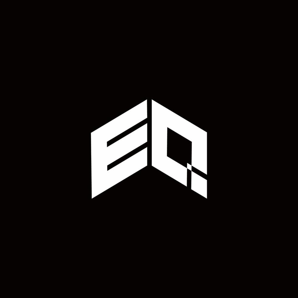 plantilla de diseño moderno del monograma del logotipo de eq vector