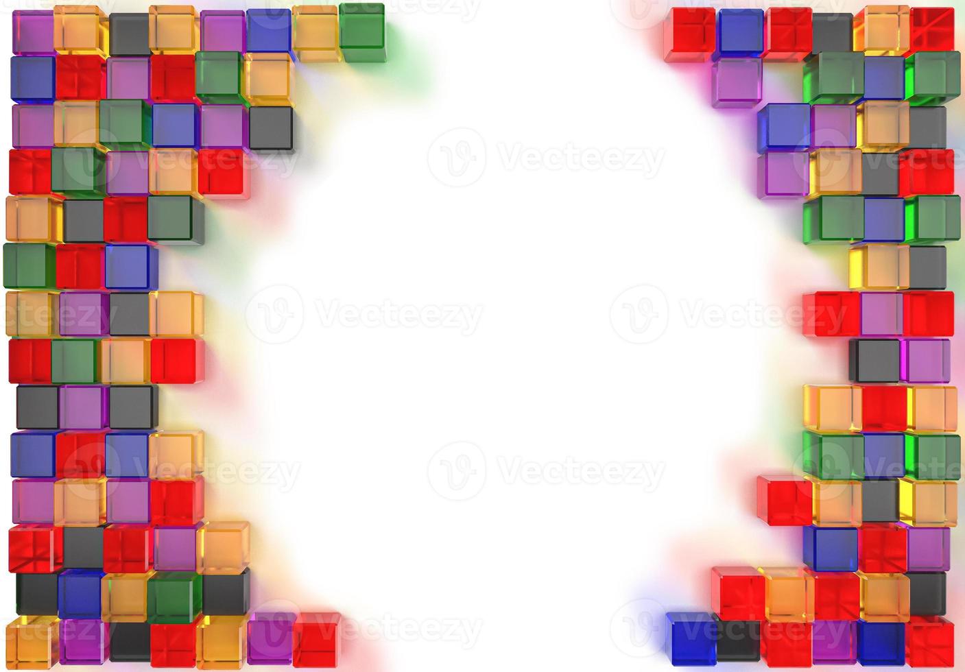 3d rendering image of colorful cubic glass photo