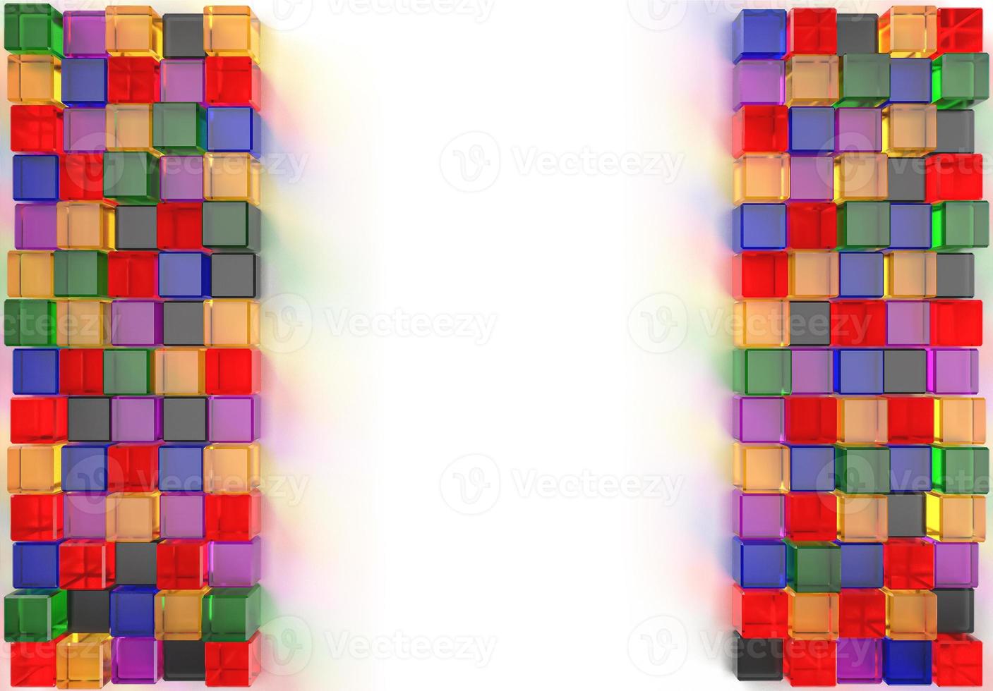 3d rendering image of colorful cubic glass photo