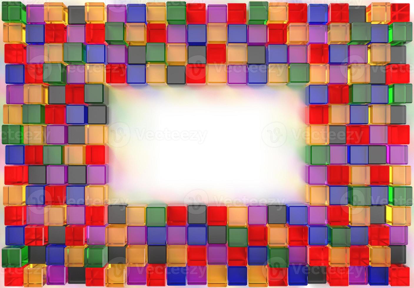 3d rendering image of colorful cubic glass photo