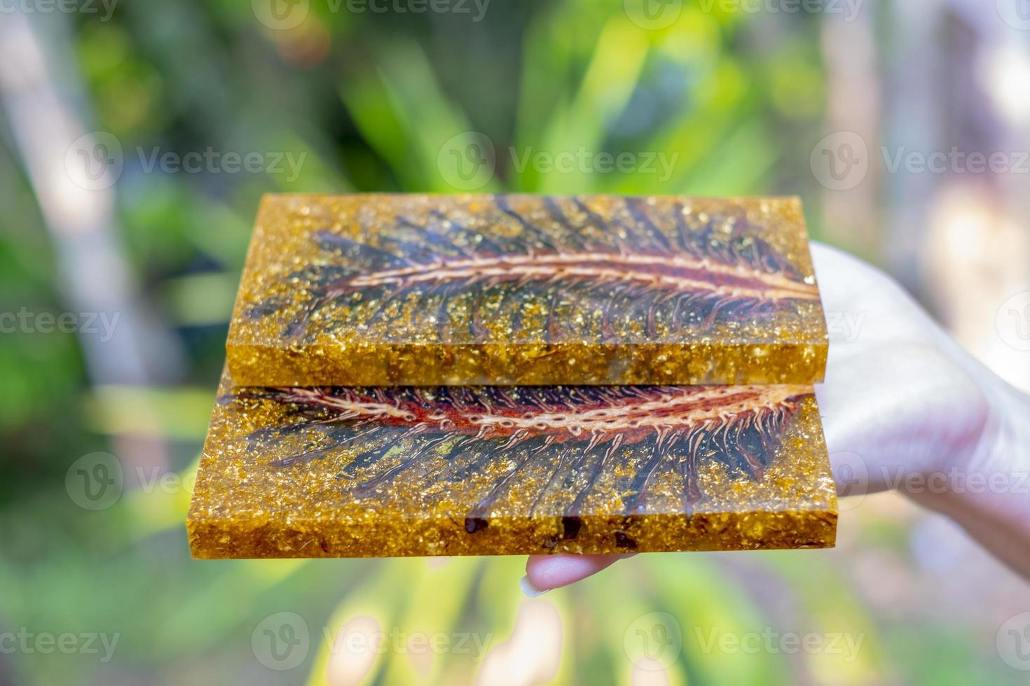 casting epoxy resin Stabilizing pine cone photo