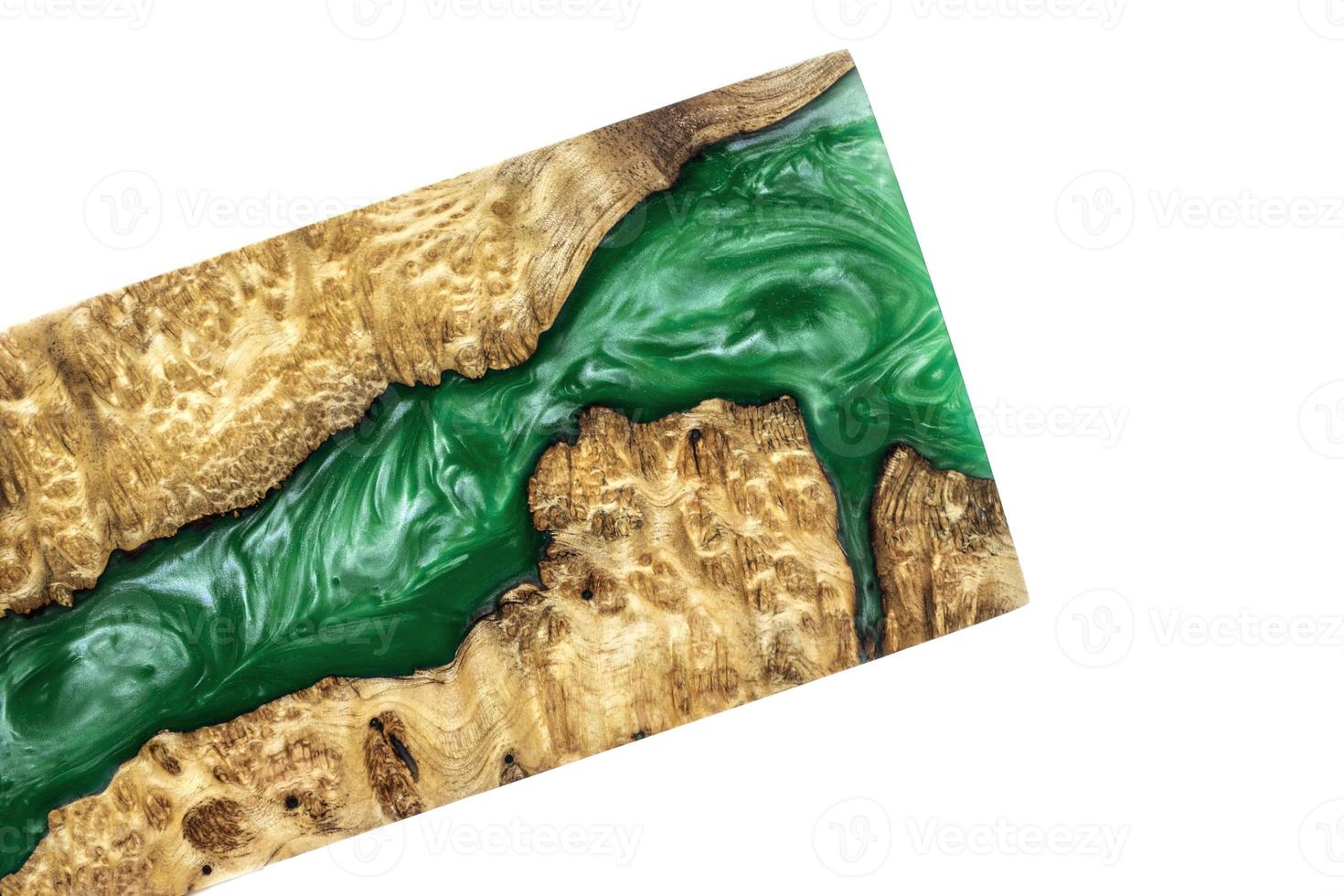 Casting epoxy resin panel with walnut burl wood photo