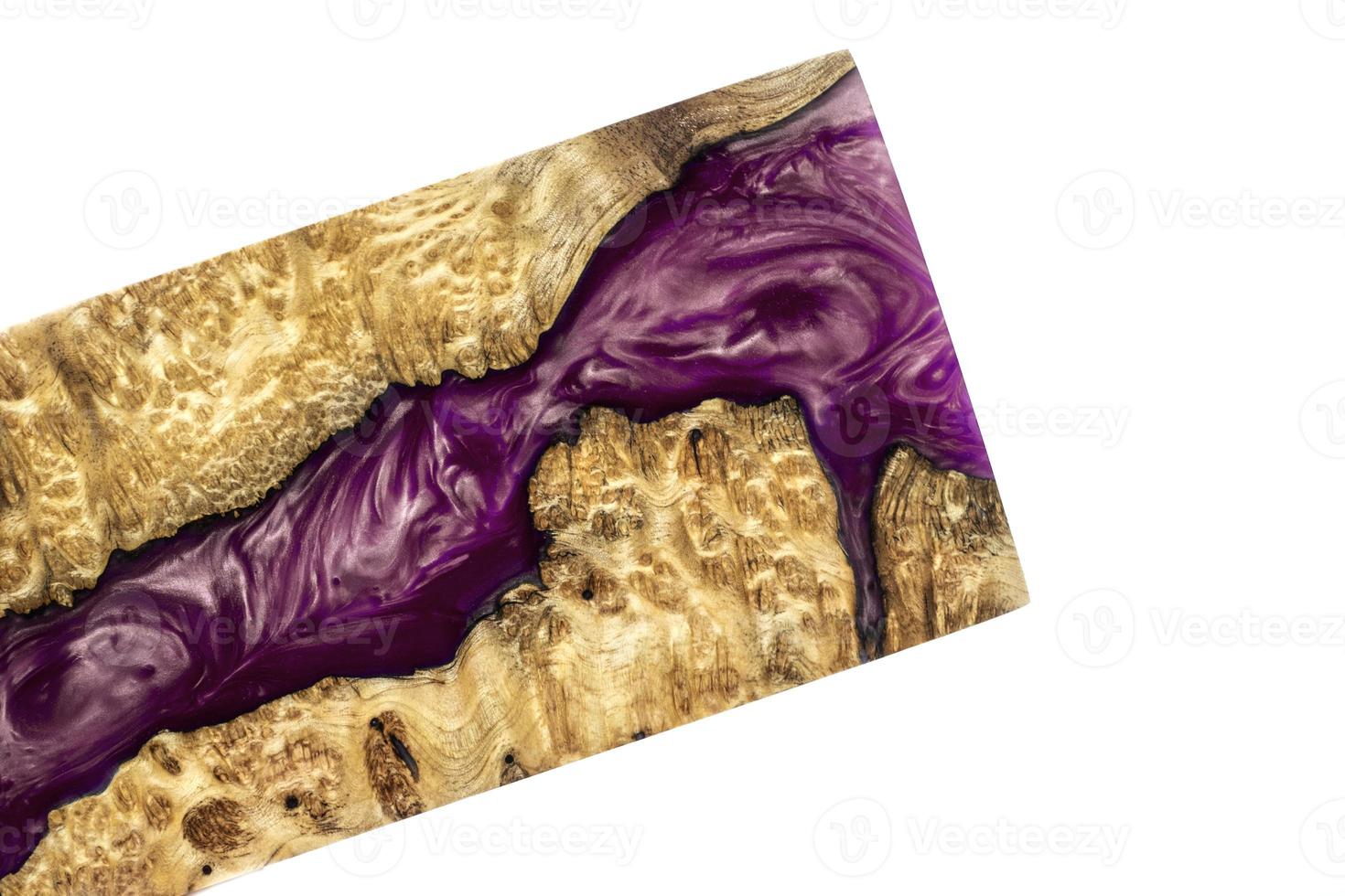 Casting epoxy resin panel with walnut burl wood photo
